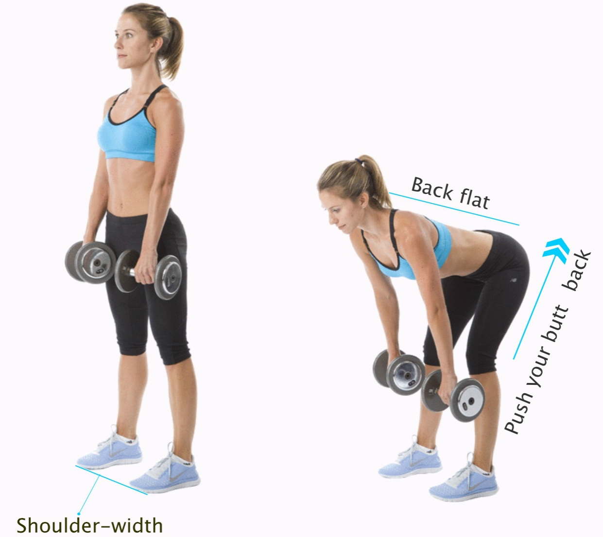 Rdl exercise online with dumbbells
